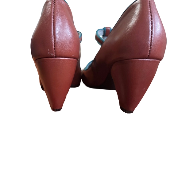 PINK Victoria's Secret Tan and Blue Heels - Picture 4 of 9